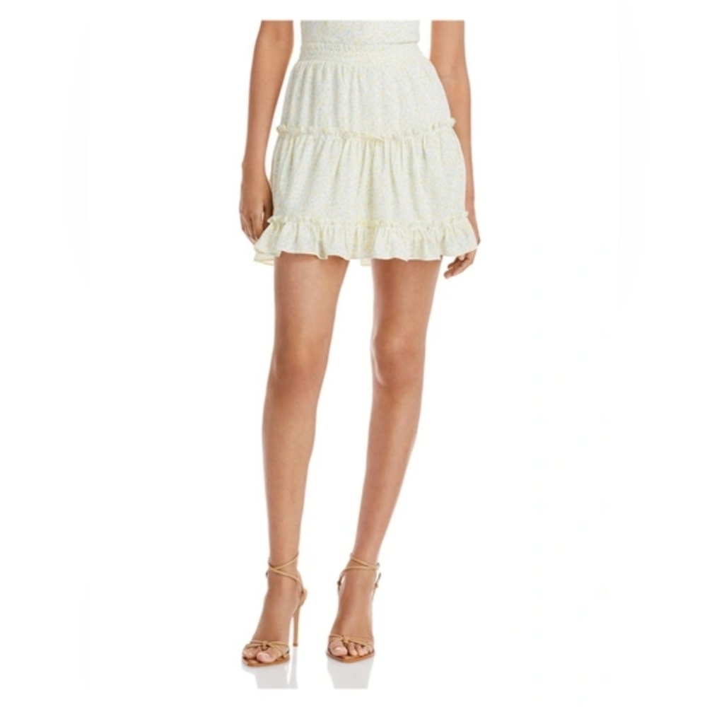 Nwt Aqua Tiered Ruffled Floral Mini Skirt Size Xl